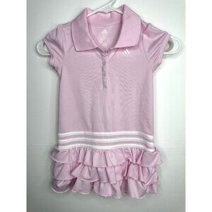 Adidas Short Sleeve Ruffle Polo Pink Dress - 4T